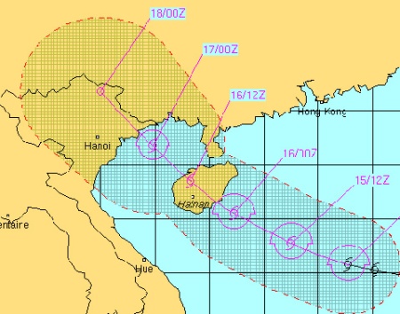 Bão Conson sẽ đổ bộ vào Quảng Ninh và gây mưa lớn ở Đông Bắc bộ.
